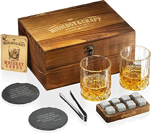 Whiskey Gift Set — glasses for men pack of diamond cut glas